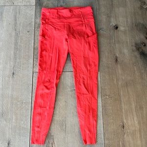 Lululemon orange thin leggings. Size 6